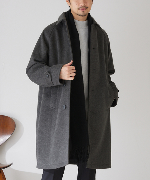 【近年モデル】ピーコート L チャコールグレー EDIFICE ステンカラー 近年モデル】ピーコート L チャコールグレー EDIFICE ステンカラー