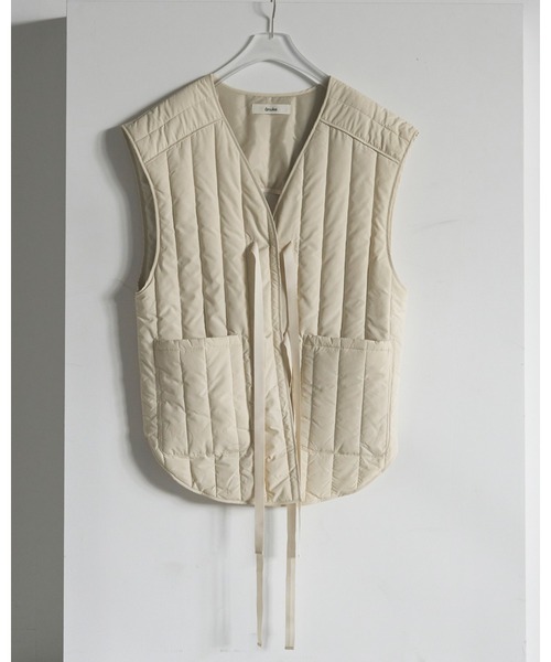 anuke（アンヌーク） ベスト ジレ Backopen Stripe Vest レディース