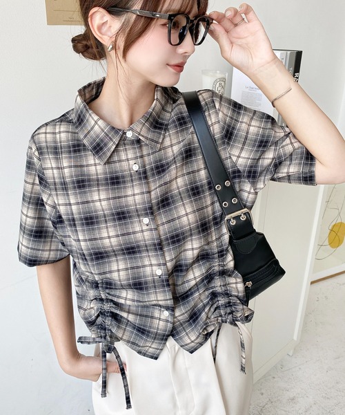 ブラウス シャツ ドロストビスチェシャツ レディース archives｜ドロストビスチェ*シャツSET | Rakuten Fashion(楽天