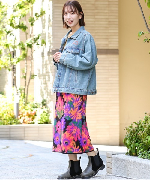 「チチカカ」 ニットスカート FREE ブルー レディース_画像3