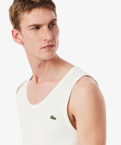 ラコステ　LACOSTE タンクトップ　クレイジーパターン MADE IN FRANCE製 LACOSTE クレイジーパターンパッチワーク