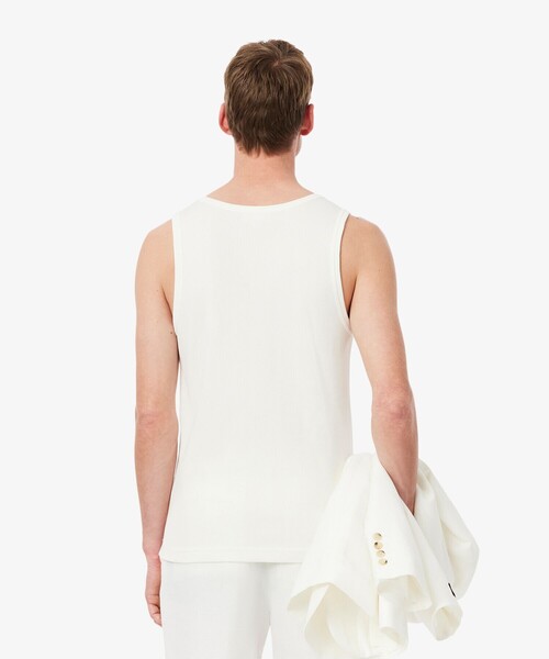 LACOSTE タンクトップ コットンリブニットタンクトップ メンズ