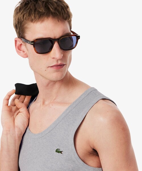 LACOSTE タンクトップ コットンリブニットタンクトップ メンズ