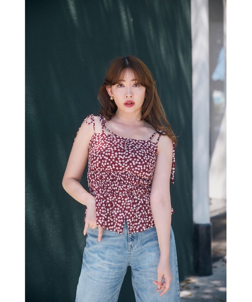 Her lip to チェリーキャミソール Her lip to キャミソール Cherry Pattern Strap Top : ZOZOTOWN Yahoo