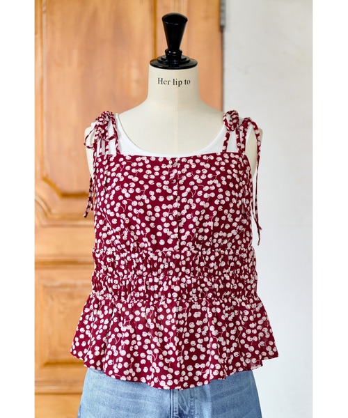 Her lip to キャミソール Cherry Pattern Strap Top : ZOZOTOWN Yahoo