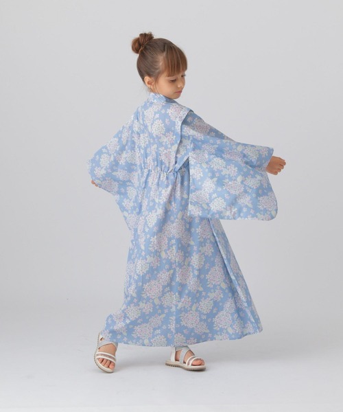 新品 キッズ 浴衣 セット 浴衣セット ゆかた 子供 水色 Y4-89 130 GLOBAL WORK 浴衣 洗える簡単浴衣セット/T/575729 キッズ 子供