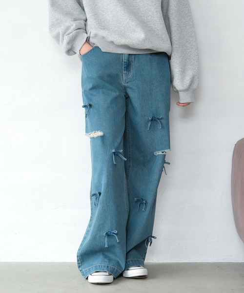 GLOBAL WORK（グローバルワーク） パンツ GIRLデザインデニム/AND YUA