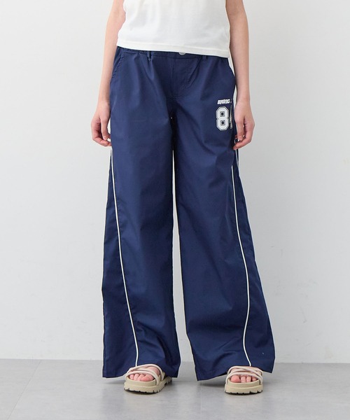BISKEE ワイドパンツ パンツ ダブルウエスト ナンバーロゴワイドパンツ