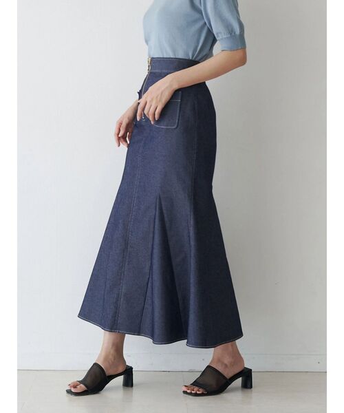 トーナル　スカート TONAL（トーナル） スカート バイカラーZIPマーメイドスカート