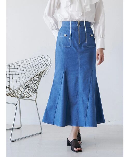 トーナル　スカート TONAL（トーナル） スカート バイカラーZIPマーメイドスカート