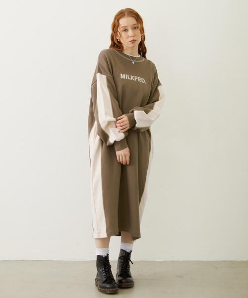 MILKFED. - 新品☆  コラボ ☆スウェットワンピース ☆ Milkfed. MILKFED.（ミルクフェド） ワンピース SIDE LINE SWEAT DRESS