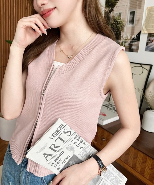 moment+ ニットベスト M アイボリー レディース : ZOZOTOWN Yahoo!店