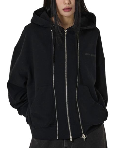 OY（オーワイ） パーカー 「OY/オーワイ」LAYERED STUD HOODIE ZIP UP