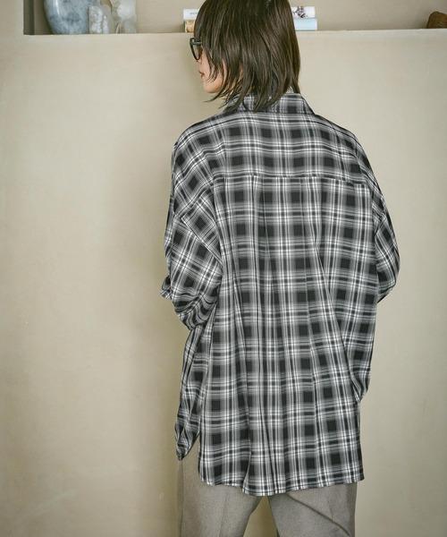gotohollwood ビエラチェックオンプシャツ 02 160 LAKOLE（ラコレ） ブラウス シャツ ビエラオンブレチェックシャツ