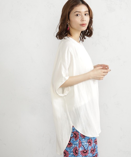 「FOUND GOOD」 半袖ブラウス M ブラウン レディース_画像2