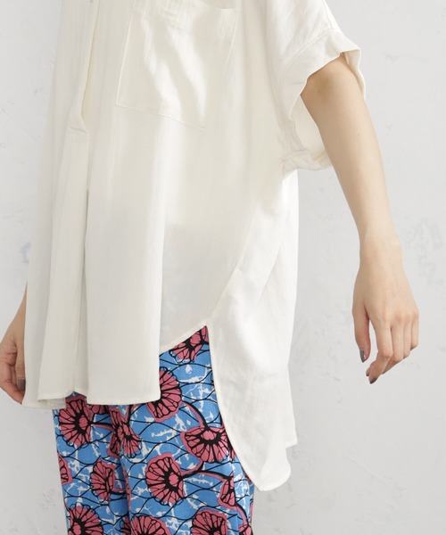 「FOUND GOOD」 半袖ブラウス M ブラウン レディース_画像3