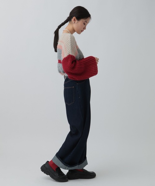 LEPSIM（レプシィム） ニット セーター 3ゲージクレイジーパターンプル