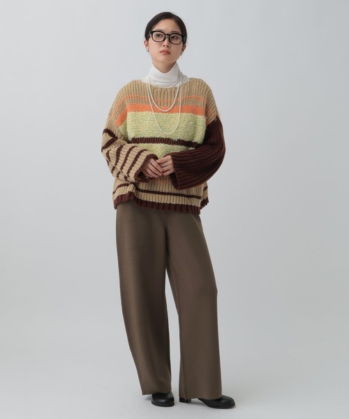 LEPSIM（レプシィム） ニット セーター 3ゲージクレイジーパターンプル