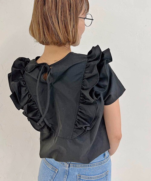 「M y u」 半袖ブラウス FREE ホワイト レディース_画像5