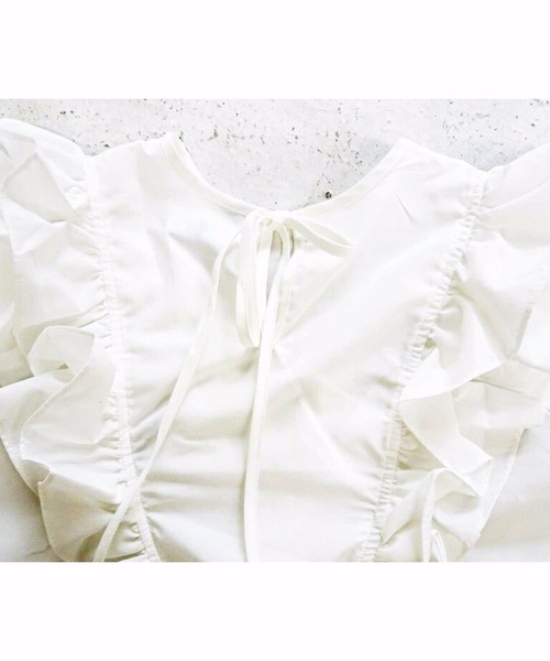 「M y u」 半袖ブラウス FREE ホワイト レディース_画像6