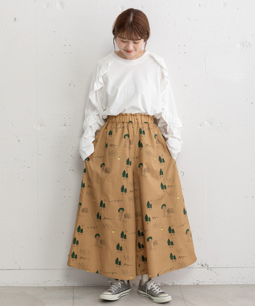 POU DOU DOU（プードゥドゥ） パンツ スワンレイクプリントキュロット