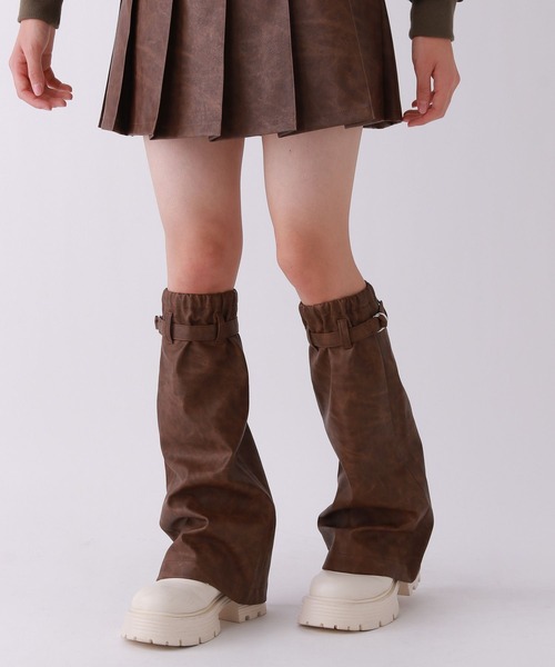 repipi armario（レピピアルマリオ） レッグウォーマー フェイクレザー