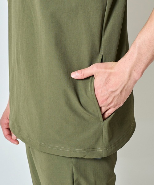 TETE HOMME（テット オム） tシャツ ナイロンストレッチ切替えクルー