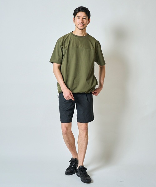 TETE HOMME（テット オム） tシャツ ナイロンストレッチ切替えクルー
