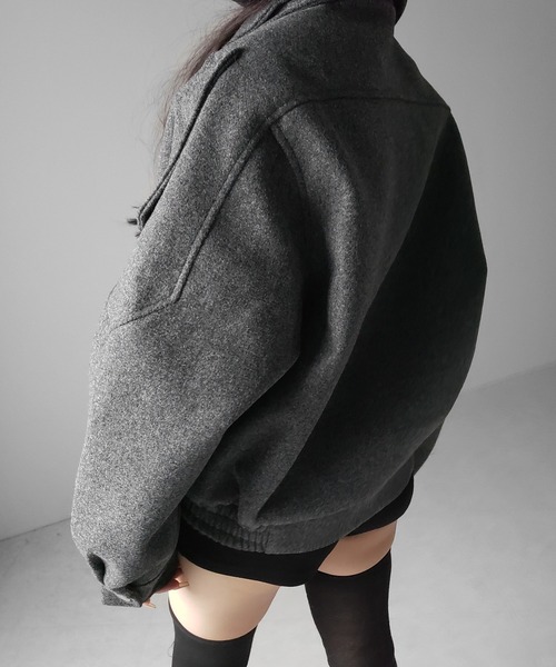 me+em select ウールライクベルテッドオーバーコート ダウン me+em select（ミームセレクト） ダウンコート ダウンジャケット