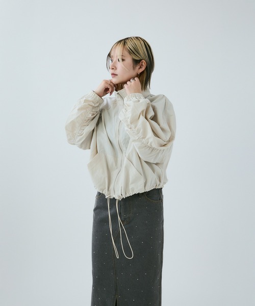 「MIEL CRISHUNANT」 ナイロンブルゾン FREE ブラック レディース_画像9