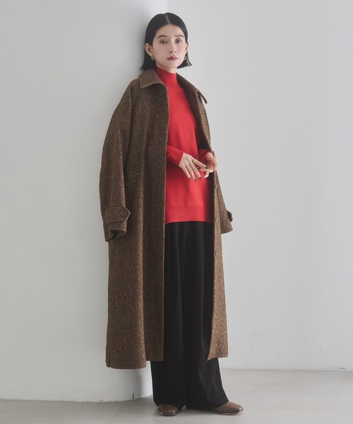 hunch（ハンチ） ステンカラーコート コート ヘリンボーン ステン