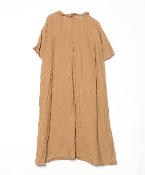 「TSUHARU by Samansa Mos2」 半袖ワンピース フリ- ブラウン レディース_画像2