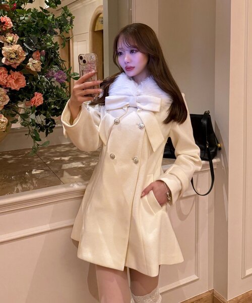 リミフゥ　エアリーパイル　左右アシンメトリー　マント　カーディガン　コート リミフゥエアリーパイル左右アシンメトリーマントカーディガンコート