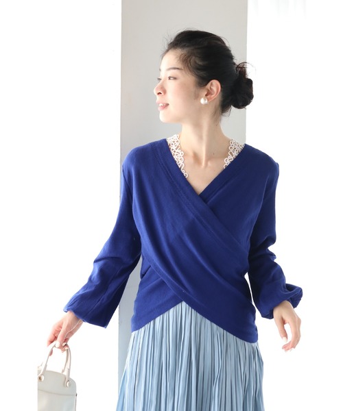 「CAWAII」 長袖ニット FREE ブルー レディース_画像2