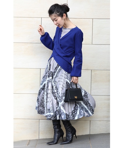 「CAWAII」 長袖ニット FREE ブルー レディース_画像4