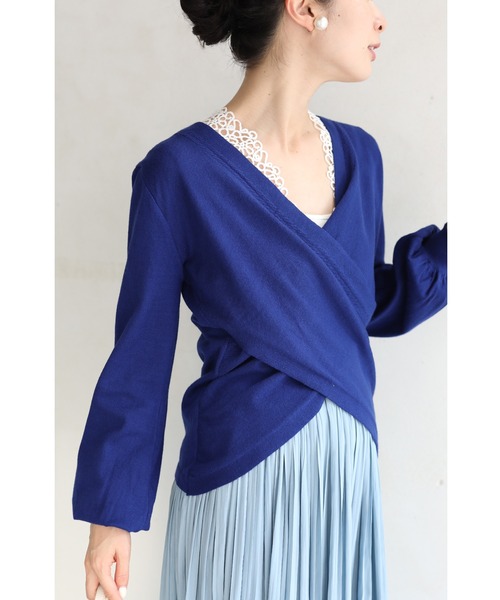 「CAWAII」 長袖ニット FREE ブルー レディース_画像5