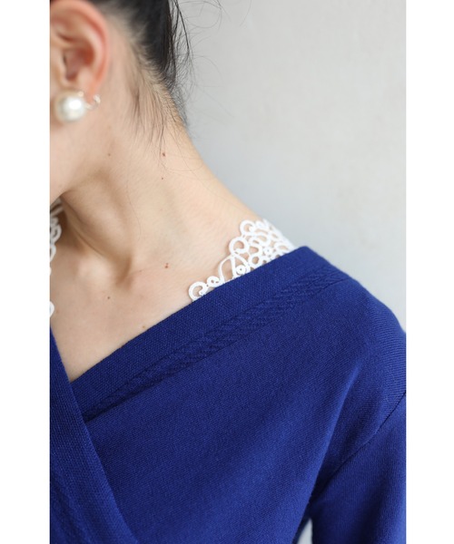 「CAWAII」 長袖ニット FREE ブルー レディース_画像6