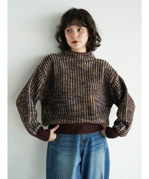 FIKA.（フィーカ） ニット セーター Mixed color striped knit