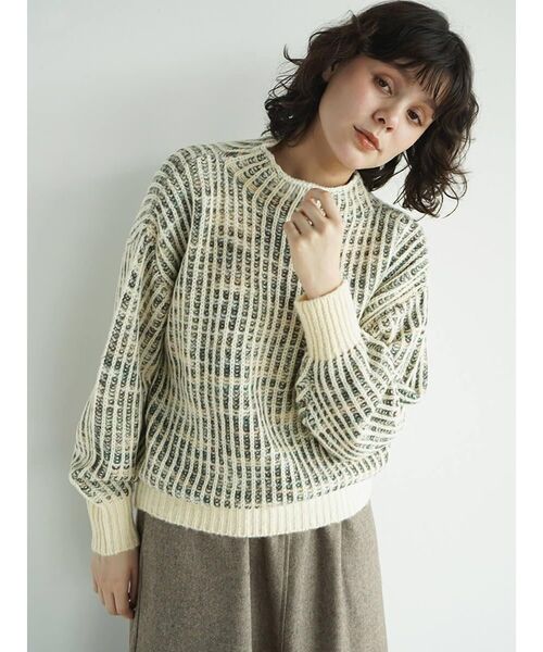 FIKA.（フィーカ） ニット セーター Mixed color striped knit