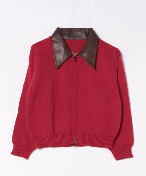 「LADY LIKE」 ニットカーディガン M レッド レディース_画像3