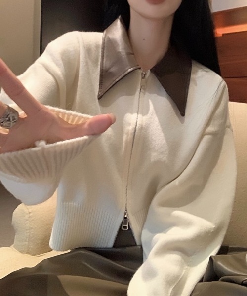 「LADY LIKE」 ニットカーディガン M レッド レディース_画像7