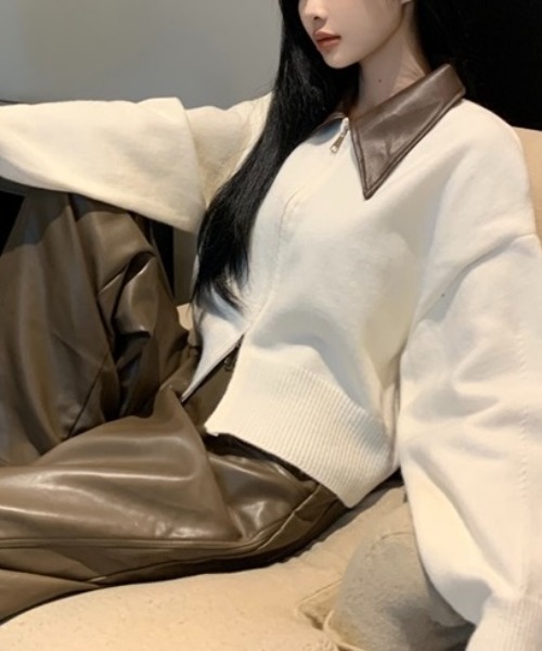 「LADY LIKE」 ニットカーディガン M レッド レディース_画像9