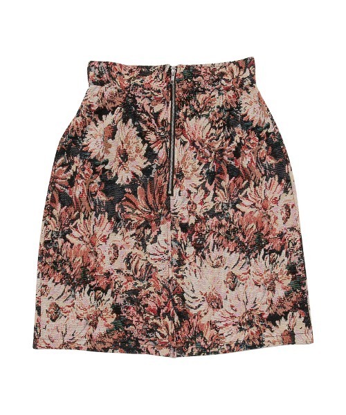 スカート ゴブラン グレンチェック フロントジップミニスカート