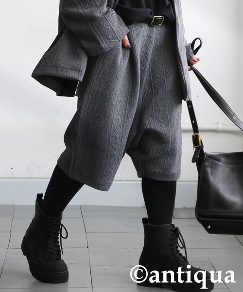 antiqua（アンティカ） パンツ 立体柄 サルエルハーフパンツ