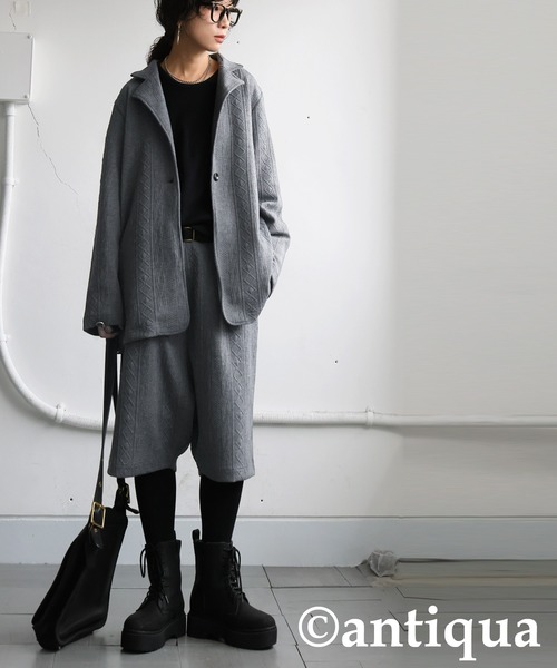 antiqua（アンティカ） パンツ 立体柄 サルエルハーフパンツ