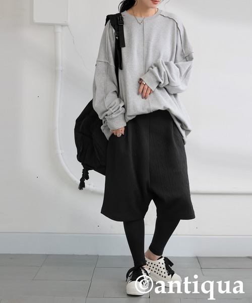 antiqua（アンティカ） パンツ 立体柄 サルエルハーフパンツ