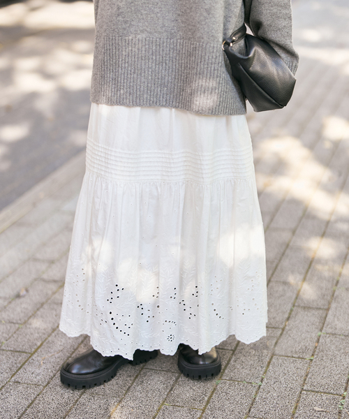 Spick＆Span スカート 「追加2」エンブロイダリーレーススカート