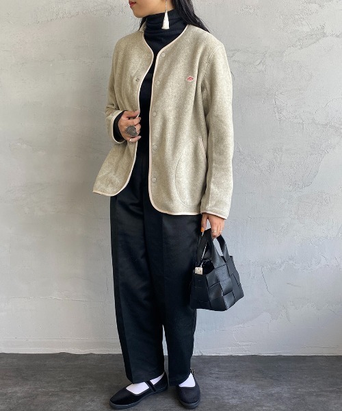 Danton（ダントン） ノーカラージャケット 34 グレイッシュベージュ