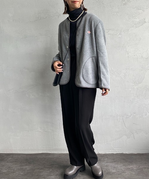 Danton（ダントン） ノーカラージャケット 34 グレイッシュベージュ