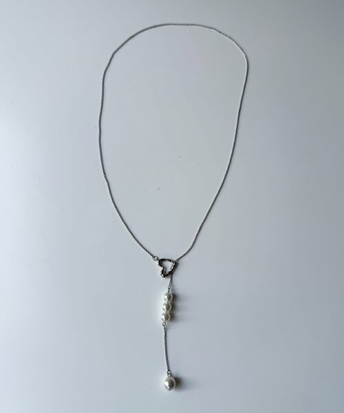 Chez toi（シェトワ） ネックレス ハートとパールロングネックレス